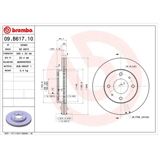 09.B617.10 - Brake Disc 