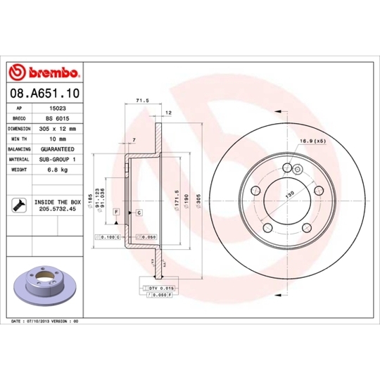 08.A651.10 - Brake Disc 