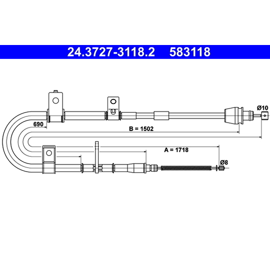 24.3727-3118.2 - Cable, parking brake 