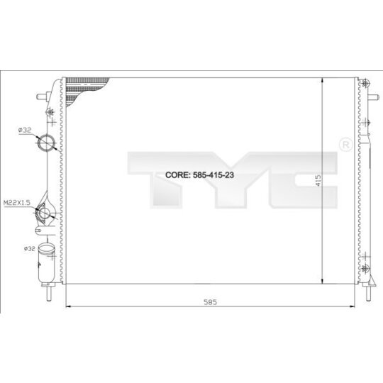 728-0009 - Radiator, engine cooling 