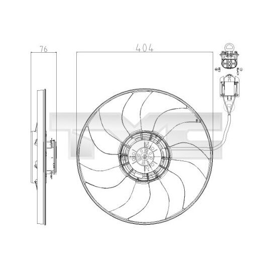 825-0020 - Tuuletin, moottorin jäähdytys 