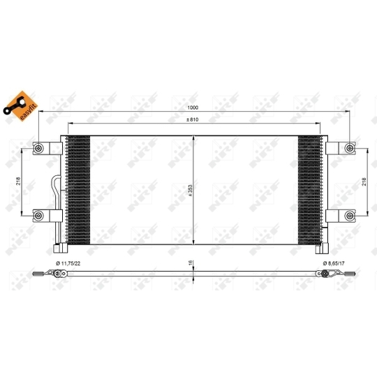 350074 - Condenser, air conditioning 