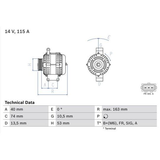 0 986 049 520 - Alternator 