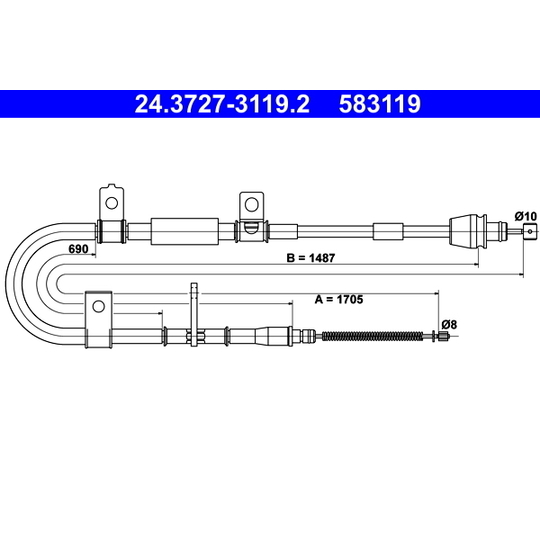 24.3727-3119.2 - Cable, parking brake 