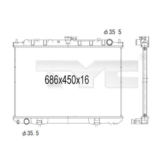 724-1013 - Radiator, engine cooling 