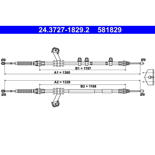 24.3727-1829.2 - Cable, parking brake 