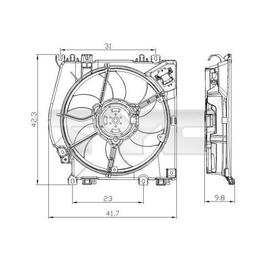 828-0001 - Fan, radiator 