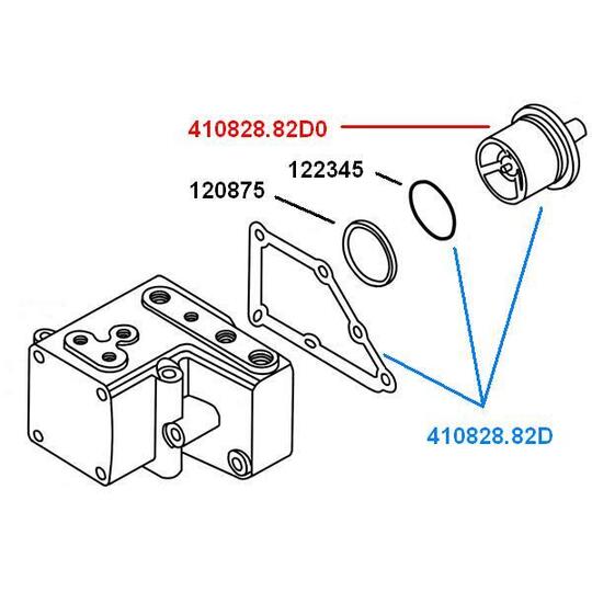 410828.82D - Thermostat, coolant 