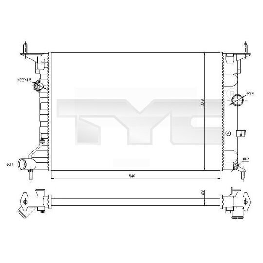 725-0026-R - Radiator, engine cooling 