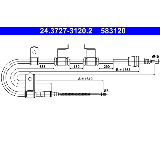 24.3727-3120.2 - Cable, parking brake 