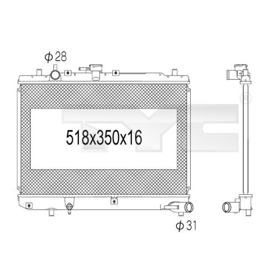 720-1001 - Radiator, engine cooling 