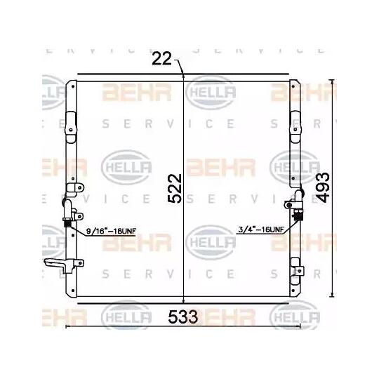 8FC 351 307-591 - Condenser, air conditioning 