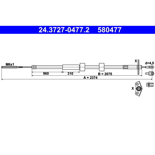 24.3727-0477.2 - Cable, parking brake 