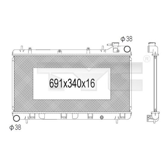 734-1009 - Radiator, engine cooling 