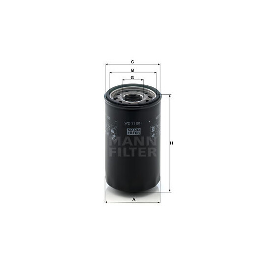 WD 11 001 - Filter, tööhüdraulika 