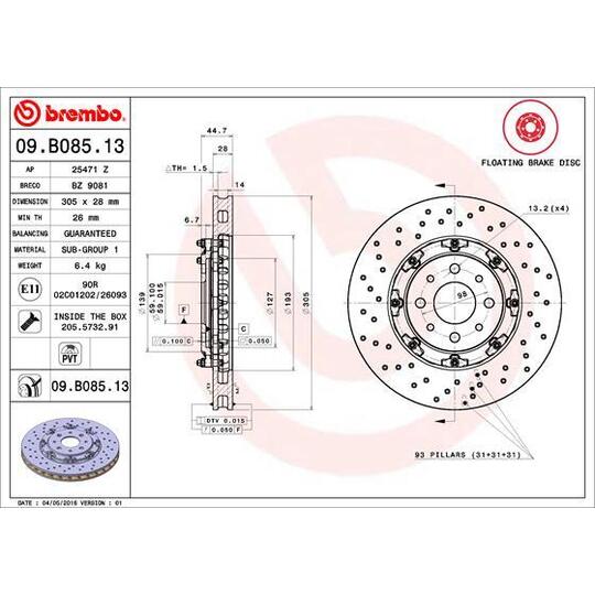 09.B085.13 - Brake Disc 