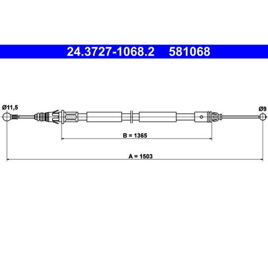 24.3727-1068.2 - Cable, parking brake 