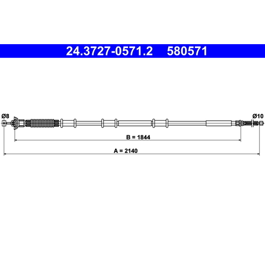 24.3727-0571.2 - Cable, parking brake 