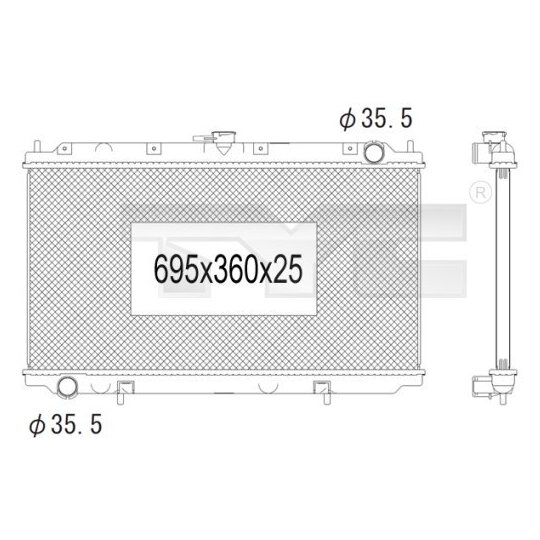 724-1003 - Radiator, engine cooling 