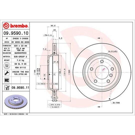 09.9590.11 - Brake Disc 