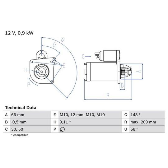 0 986 018 860 - Startmotor 