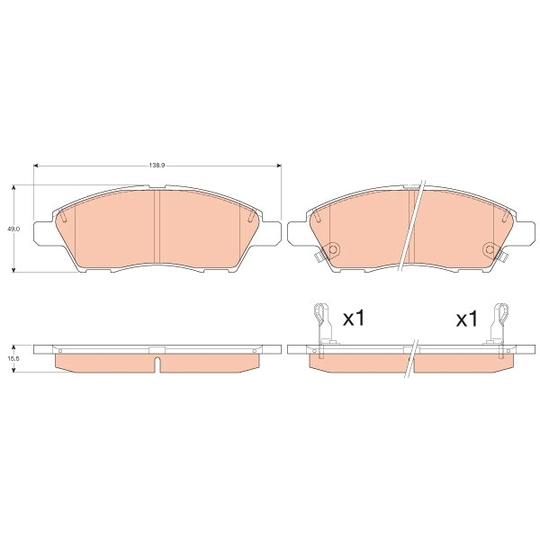 GDB3613 - Brake Pad Set, disc brake 