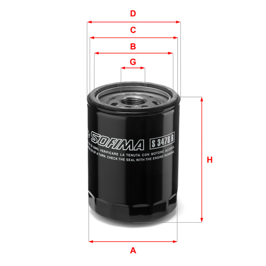 S 3478 R - Oil filter 