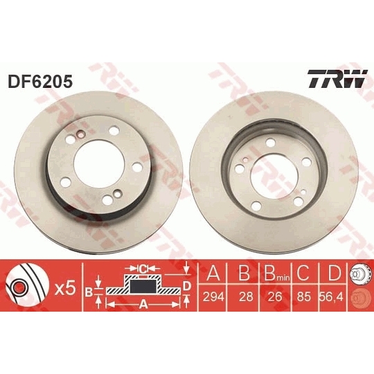 DF6205 - Brake Disc 