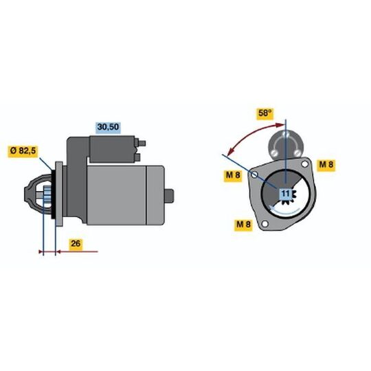 0 986 010 290 - Startmotor 