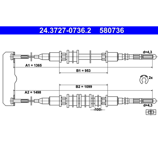 24.3727-0736.2 - Cable, parking brake 
