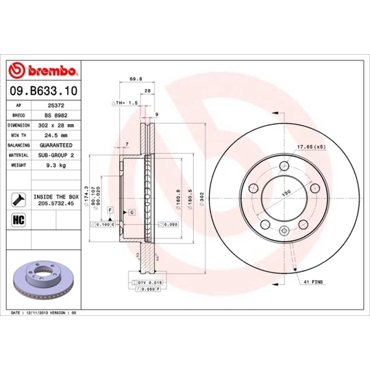 09.B633.10 - Brake Disc 