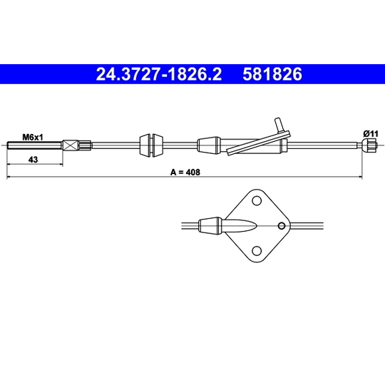 24.3727-1826.2 - Cable, parking brake 