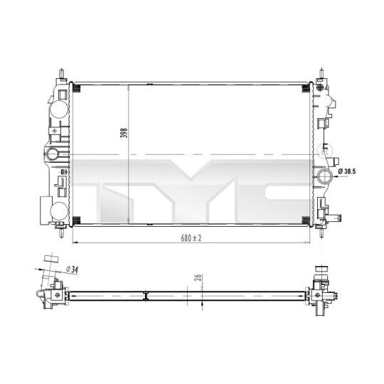 725-0037 - Radiator, engine cooling 