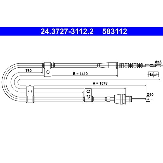 24.3727-3112.2 - Cable, parking brake 