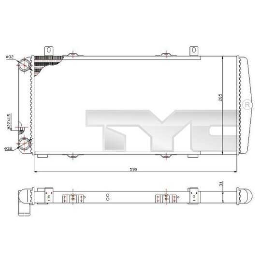 732-0002 - Radiaator, mootorijahutus 