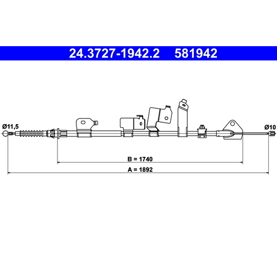 24.3727-1942.2 - Cable, parking brake 