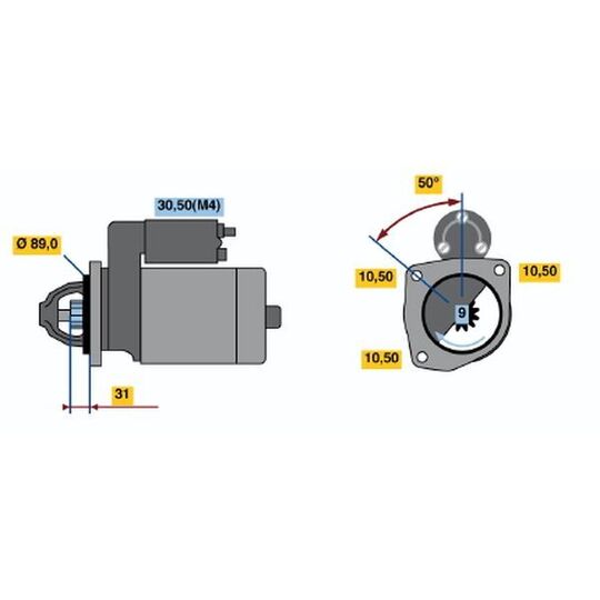 0 001 368 088 - Startmotor 