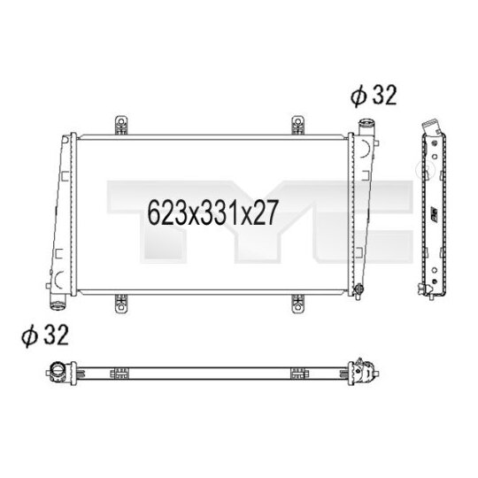 738-1001 - Radiator, engine cooling 