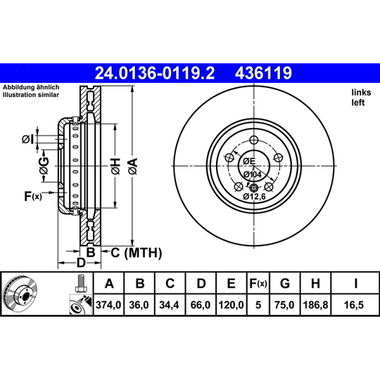 24.0136-0119.2 - Brake Disc 