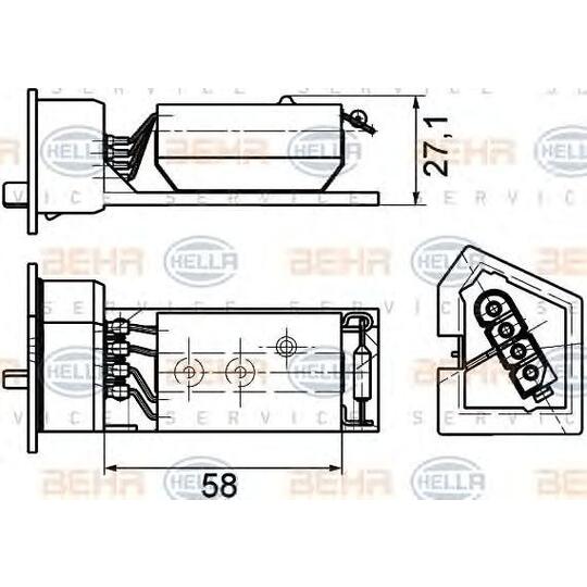 9XX 351 029-131 - Resistor, interior blower 