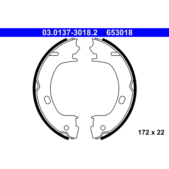 03.0137-3018.2 - Brake Shoe Set, parking brake 