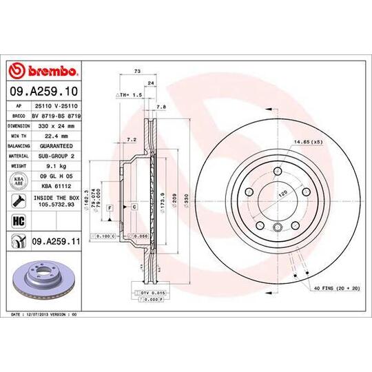 09.A259.11 - Brake Disc 