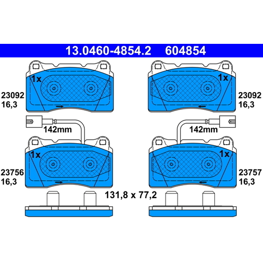 13.0460-4854.2 - Brake Pad Set, disc brake 