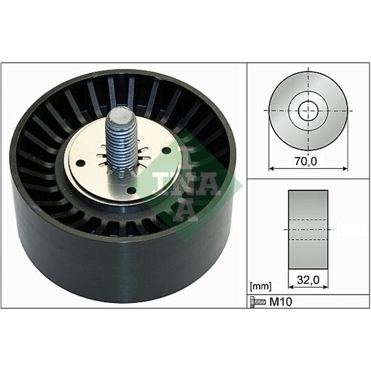 532 0735 10 - Deflection/Guide Pulley, v-ribbed belt 