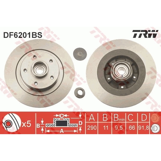 DF6201BS - Brake Disc 