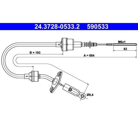 24.3728-0533.2 - Clutch Cable 