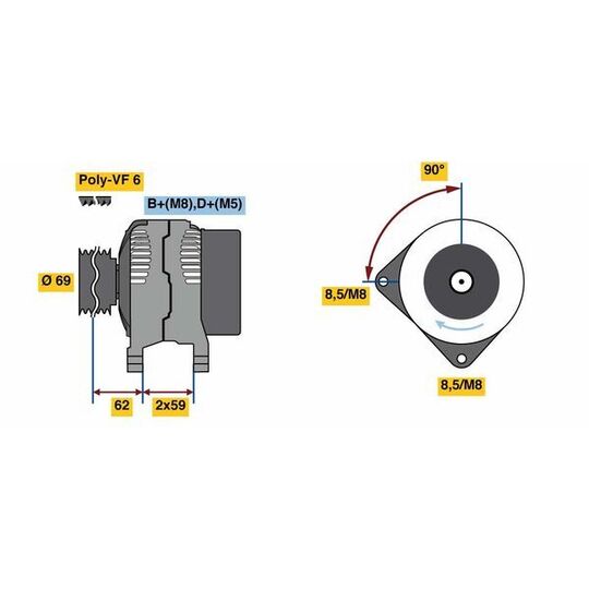 0 986 080 080 - Alternator 