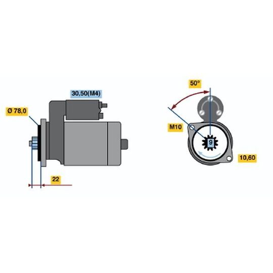 0 986 016 151 - Startmotor 