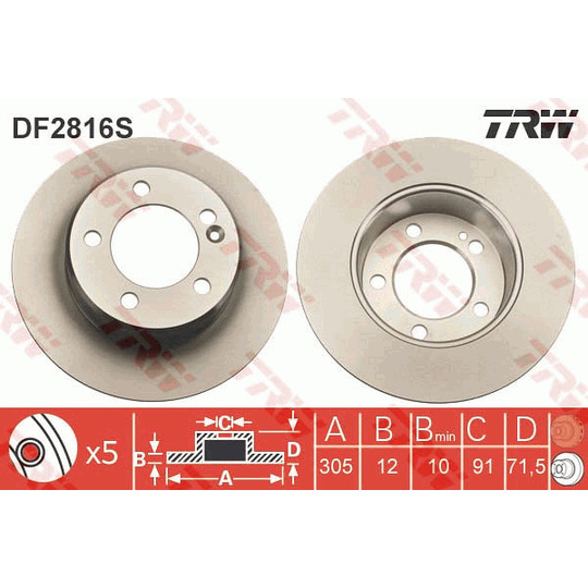 DF2816S - Brake Disc 