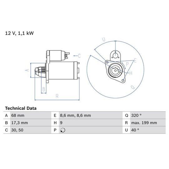 0 986 023 660 - Startmotor 